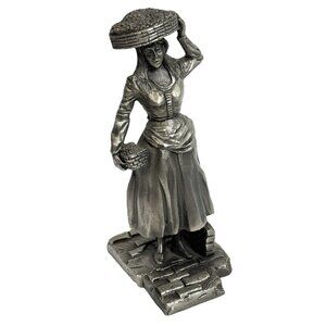 Franklin Mint "Strawberry Girl" Pewter Figurine by Ron Hinote-Collection Vintage